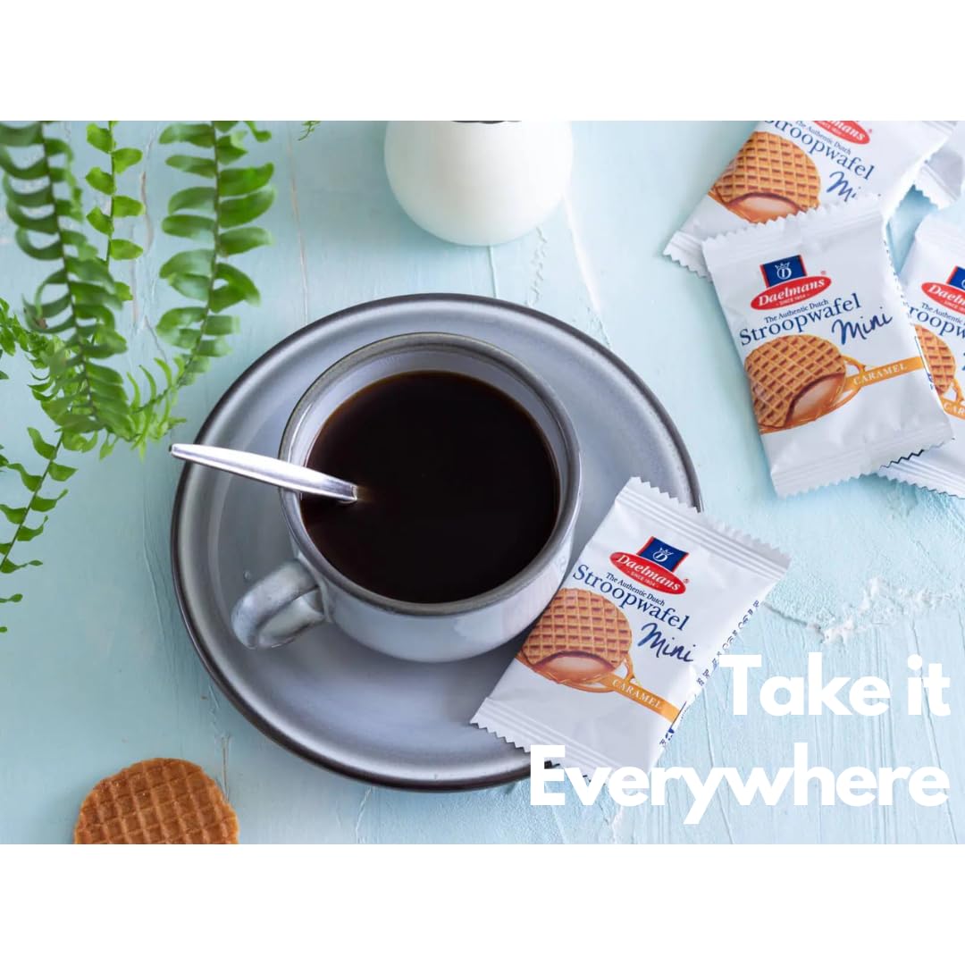 Stroopwafel Caramel Mini 30 Count, Individually Wrapped Dutch Waffle Cookies, Holiday Office Snacks, Coworker Gift Ideas, Secret Santa Gift, Office