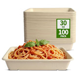 AICHEF 100 Pack 30 oz Large Paper Bowls for Salad, Pasta, Nacho, Burrito, Microwavable Wide Deep Disposable Bowls for Potato, Taco Bar Party Catering