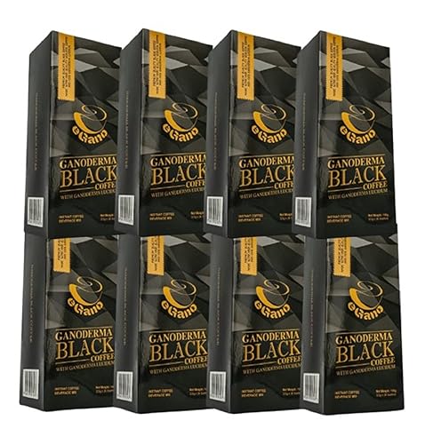 8 Boxes eGano Premium Ganoderma Black Coffee Café Noir Instant Coffee With Ganoderma Lucidum Extract (3.5g x 30 Sachets/Box)