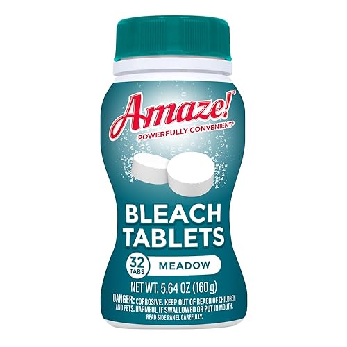AMAZE Ultra Concentrated Bleach Tablets [32 tablets] - Meadow Scent - for Laundry, Toilet, and Multipurpose Home Cleaning. No Splash Liquid Bleach