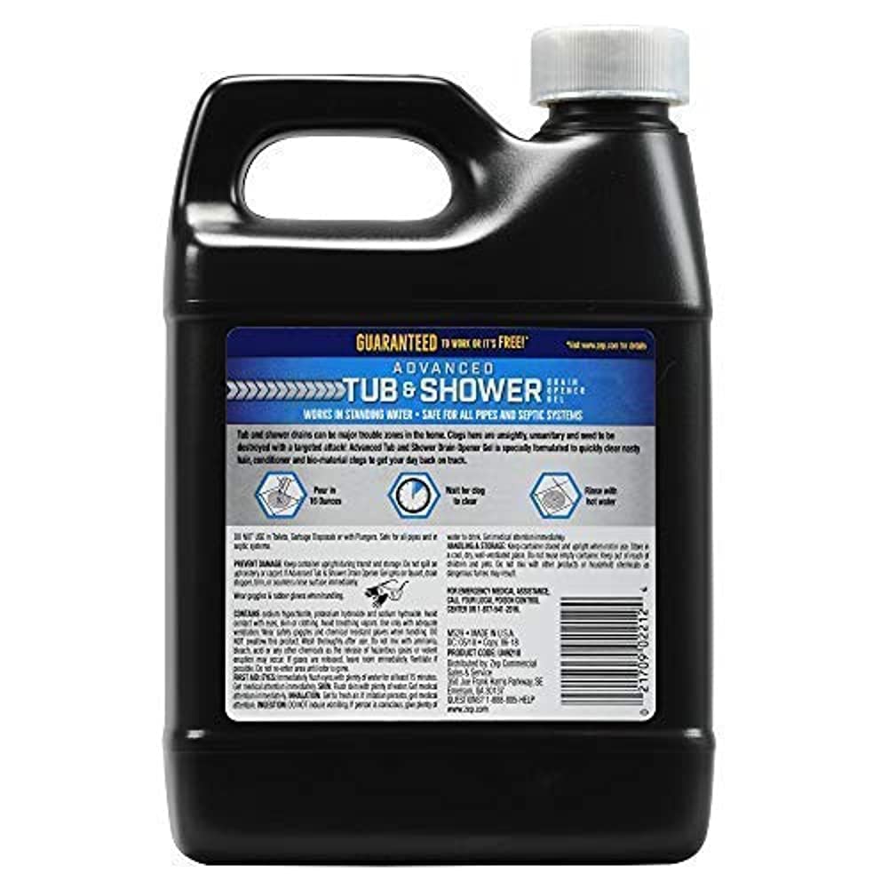 Zep Advanced Tub and Shower Drain Opener Gel - 32 Ounce - U49210 - Formulated for Hair, Soap and Conditioner