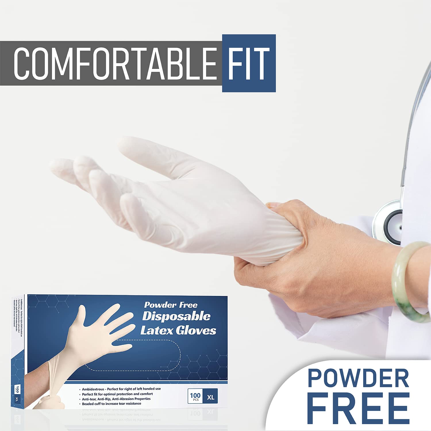 AroPaw New Disposable Latex Gloves, Powder Free (Small (Pack of 100), Pack of 100)