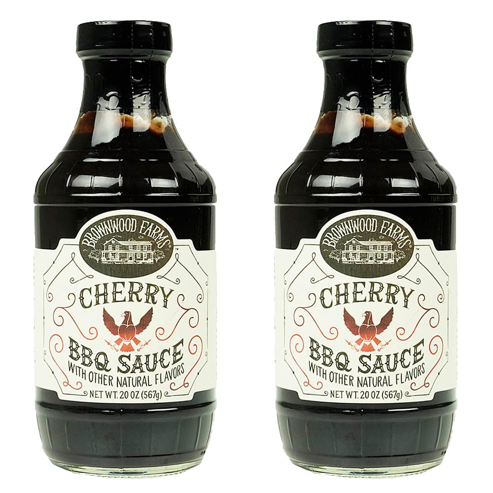 Cherry BBQ Sauce - Brownwood Farms - 20 oz, 2 pack - Sweet & Tangy Flavors - Gluten Free Barbecue Spread for Meats, Veggies & Other Foods