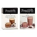 PROTIFIT - High Protein Caramel Caffe Latte & Mocha Pudding & Shake Mix 2 Pack, 15g Protein, Low Calorie, Low Fat, Low Carb, Aspartame Free, Idea