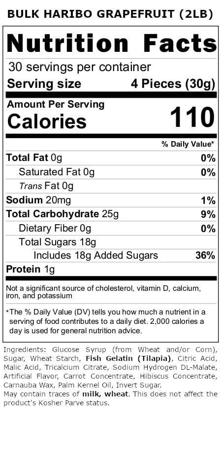 Only Kosher Candy Bulk Gummy Candy Grapefruit Flavor, Kosher Certified, 2 Pounds Pack