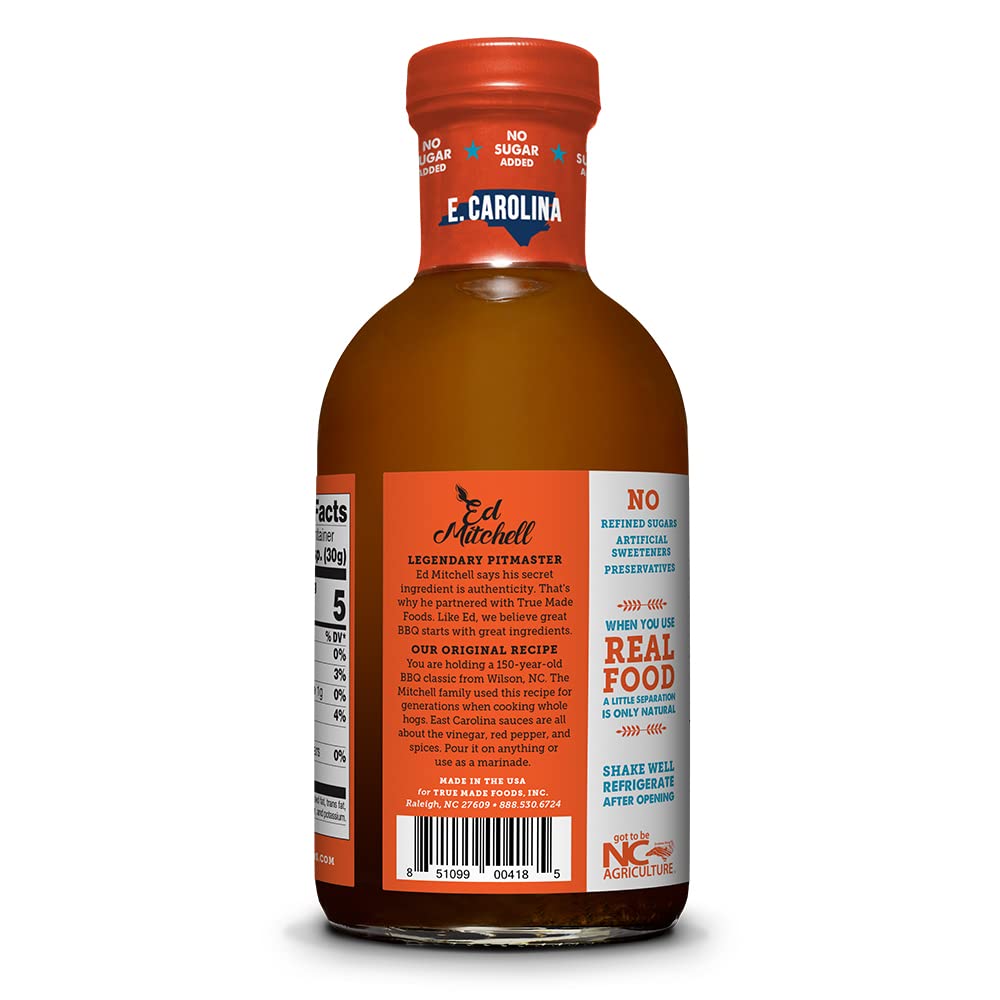 Pitmaster Eastern Carolina Vinegar Barbecue or Mop Sauce from Legendary Pitmaster Ed Mitchell - made from Apple Cider Veingar and Hot Pepper - Keto