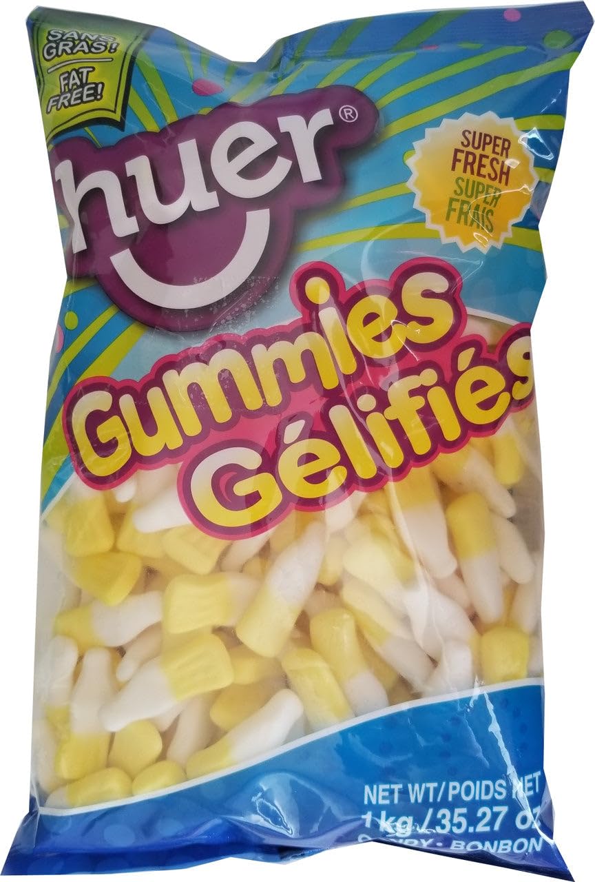 HUER Banana Frosty Bottles Candy, 1kg/2.2lb
