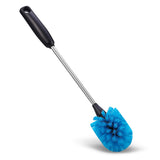 MOSOLAN 3-in-1 Stainless Steel Bottle Brush and Straw Cleaning Set, Long Handle Scrub Brush with Replaceable Head for Water Bottles, Glasswares, Mugs