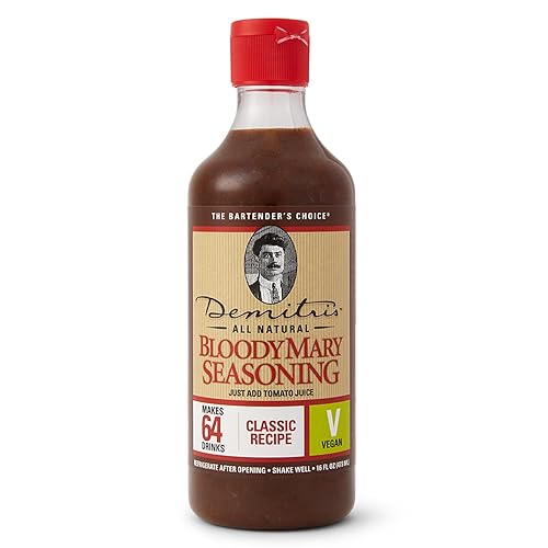 Demitri's Bloody Mary Seasoning Vegan Classic Recipe - Bloody Mary Mix - Concentrated Drink Mixer - 100% Natural, Gluten-Free - Perfect for Home