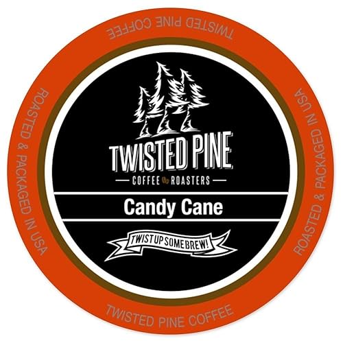 Twisted Pine Coffee Candy Cane, Flavored Coffee, Single-Serve Cups for Keurig K-Cup Brewers, 24 Count