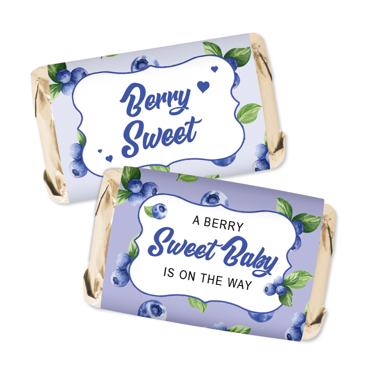 Blueberry Berry Sweet Baby Mini Chocolate Bar Wrappers, Blueberry Candy Bar Labels, Berry Sweet Baby is On the Way Stickers for Chocolate, Fruit