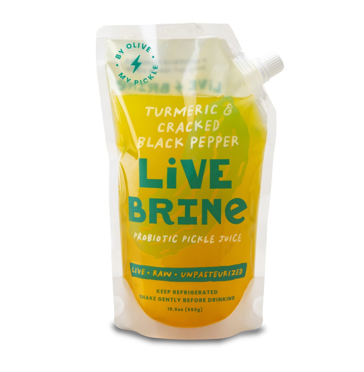 Olive My Pickle Probiotic Dill Pickle Juice Shots | 3-Pack Bundle of Natural Probiotic Turmeric & Cracked Black Pepper Dill Pickle Juice for Leg