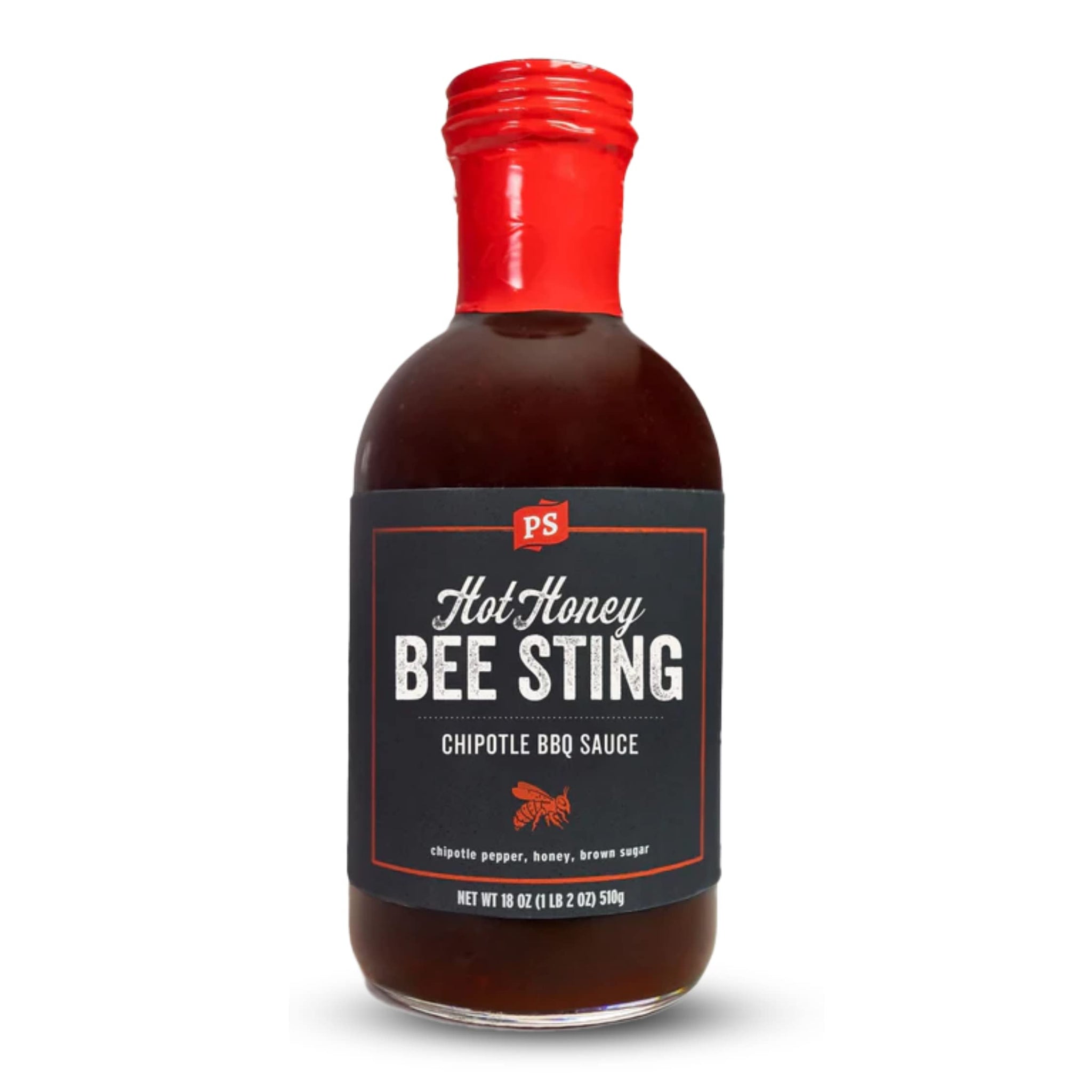 PS Seasoning Hot Honey Bee Sting Chipotle BBQ Sauce - All-Purpose Glaze, Marinade, Baste, and Dip - Sweet and Spicy Grilling Sauce for Chicken Wings