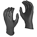 50 Pack Men's Extra Large Black Grease Monkey Nitrile Disposable Gloves