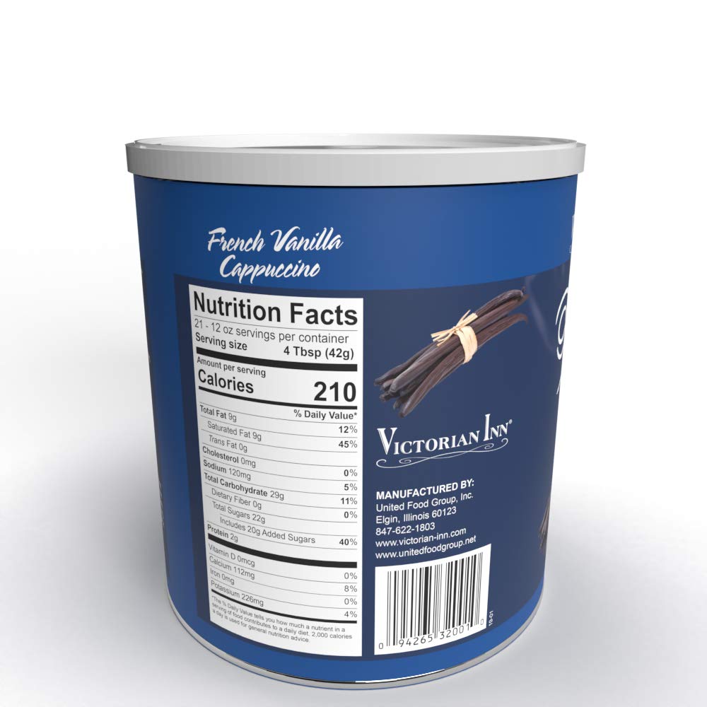 Victorian Inn Instant Cappuccino - French Vanilla Flavor - Creamy & Delightful Coffee Mix - Great Hot, Cold, or Blended - Creamy Flavor - 2 Pound
