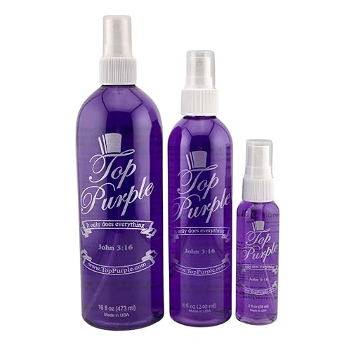 Top Purple Jewelry and More Cleaner 16, 8 and 2 Ounce Spray Bottles