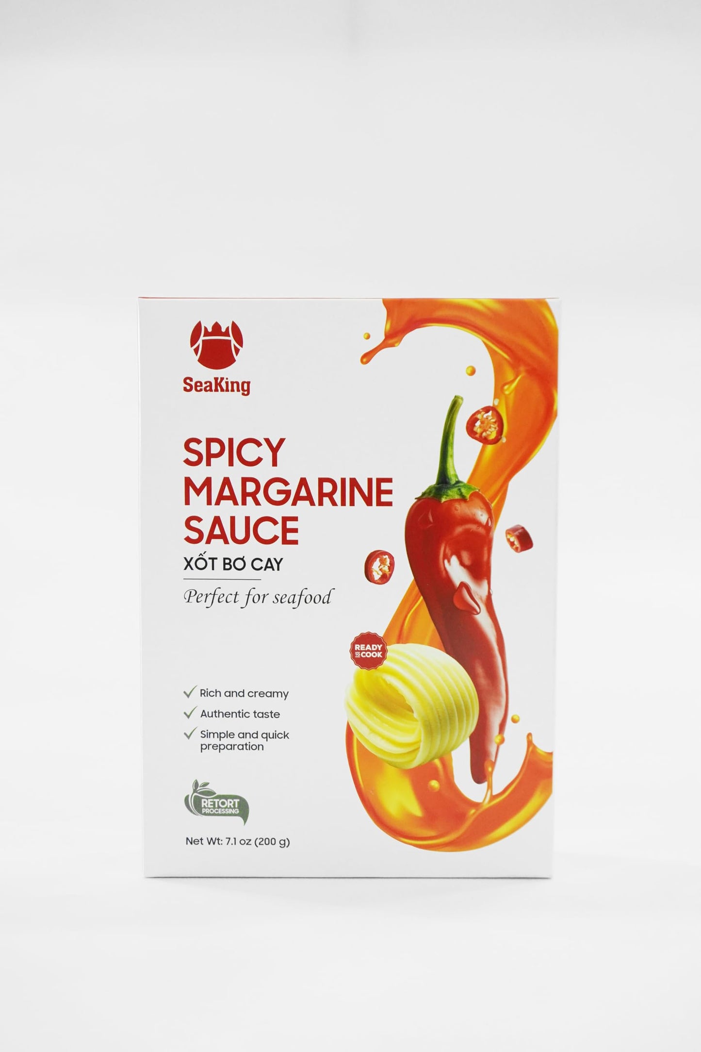 SeaKing Premium Vietnamese Sauce Collection - Perfect for Seafood & Grilling (1 Count, Spicy Margarine Sauce)