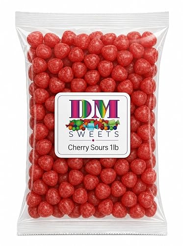Cherry Sours Candy - 1 lb Bulk Bag of Fresh Gourmet Tart Chewy Sweet and Sour Red Treats