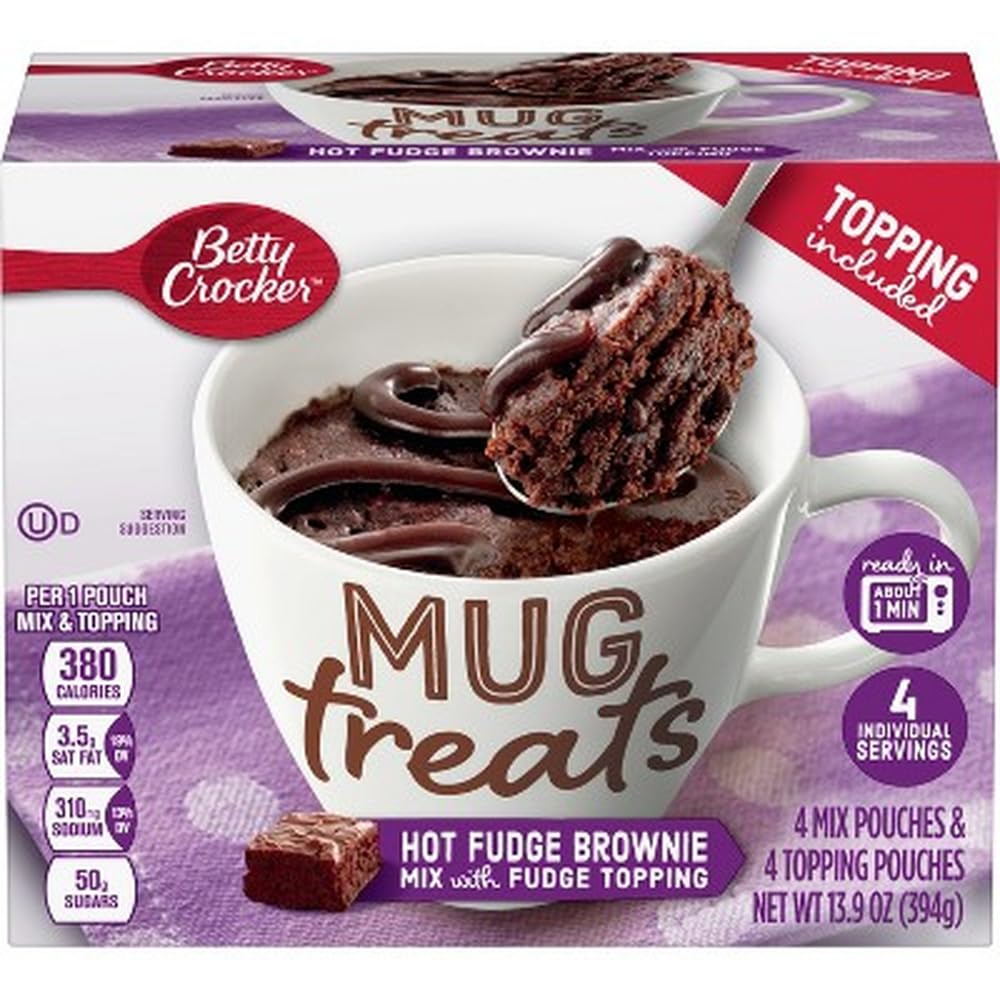 Betty Crocker Hot Fudge Brownie Mug Treat Cake Mix (Pack of 2)