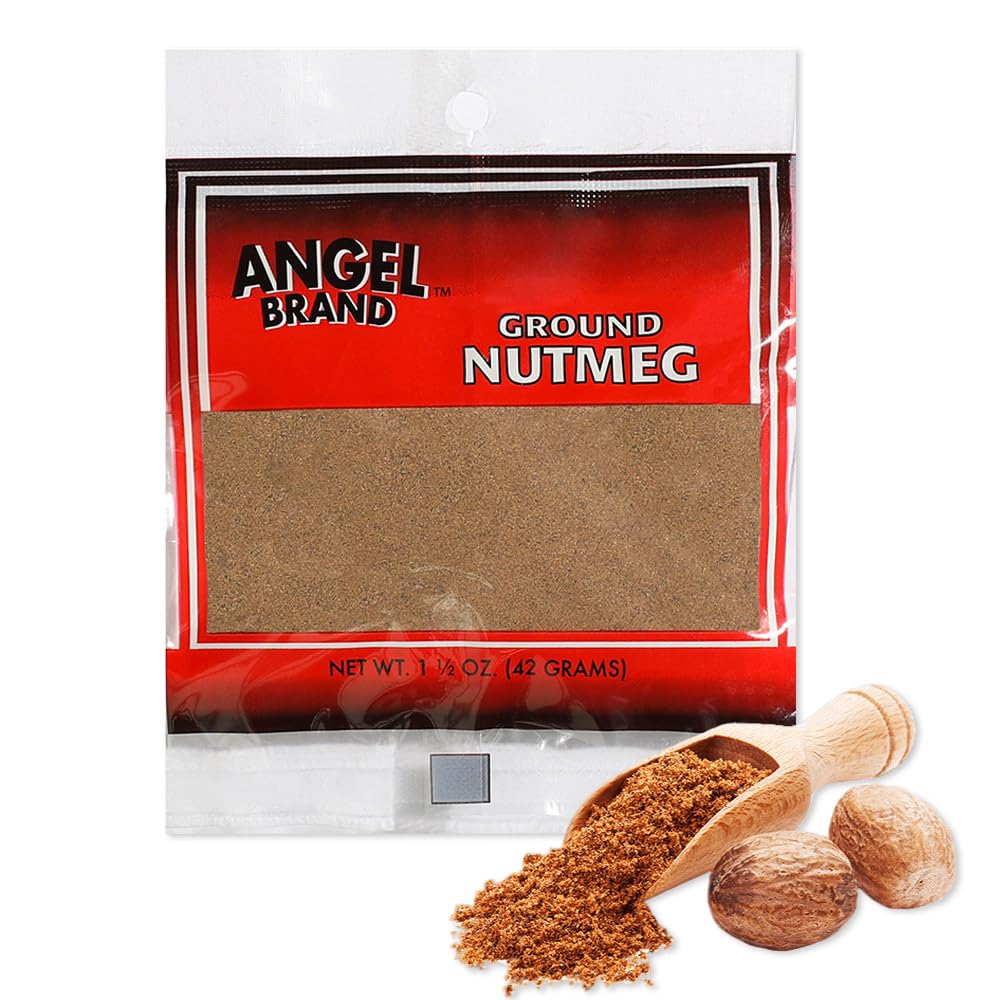 Angel Brand Ground Nutmeg 1.5 oz Pouch Pack of 3 - Premium Rich and Aromatic Taste of Carefully Selected Nutmeg Ground - Versatile and Powerful Spice
