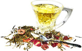 Raspberry Blackberry Green Tea, sweet fruity and nippy, soft and mild, not only a feast for the eyes but also a very special taste experience, Loose