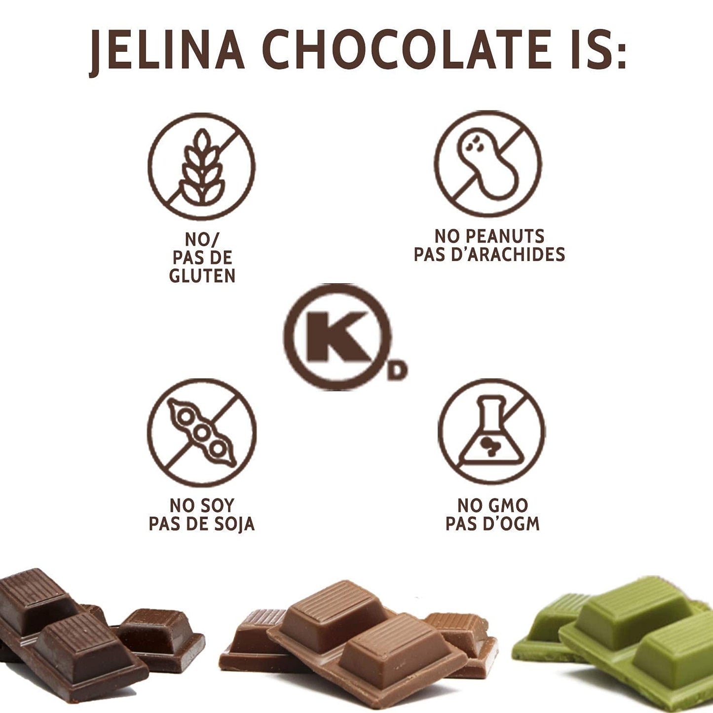Jelina Chocolatier | 8 Pack Milk Chocolate Bar with Maple Crunch | Fair Trade Chocolate | Imported, Non-GMO, Natural Chocolates - 3.52 Ounce Each