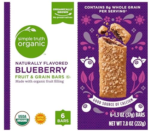 Simple Truth Organic® Blueberry Fruit & Grain Bars, USDA Organic, Non-GMO, 8g Whole Grain, 6 Bars (2 Pack)