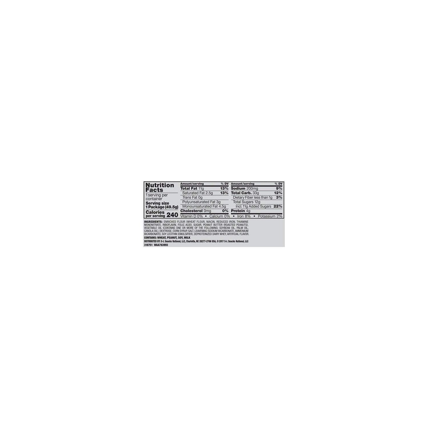 Lance Nekot Peanut Butter Cookies - 1.75 Ounce (Pack of 40)