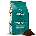 Lifeboost Coffee Ground Medium Roast Coffee - Low Acid Single Origin USDA Organic Coffee - Non-GMO Ground Coffee Third Party Tested For Mycotoxins