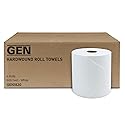 GEN Hardwound Roll Towels - White, 8-Inch x 800 ft, 6 Rolls/Carton