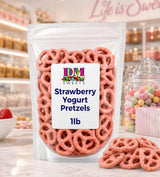 Strawberry Yogurt Covered Pretzels - 1 lb Resealable Bag | Sweet & Crunchy Snack | Fresh Gourmet Pretzel Treats | Perfect for Gifting, Parties