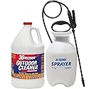 30 SECONDS Outdoor Mold & Mildew Stain Remover | Concentrate | 128 fl. oz. & Outdoor Cleaner 1 Gallon Pump Sprayer Bundle
