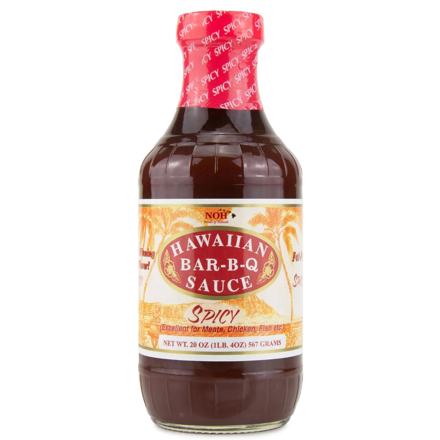 NOH Hawaiian Spicy Hawaiian Barbecue Sauce, 20 oz (Pack of 1) - Spicy Hawaiian BBQ Sauce, Ideal for Barbecue Chicken, Ribs, Steak, Burgers & More