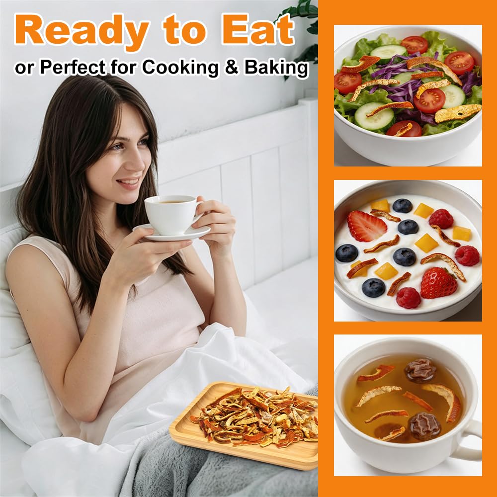Dried Tangerine Peel Strip, Chinese Seasoning Spice,Orange Peel Tea,Great for Cooking, Baking and Tea, Chen Pi Si,Orange peel strips ????140g/4.9oz)