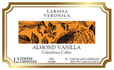 Almond Vanilla Colombian Coffee (Single Serve K-Cup Pods) (Gourmet, Naturally Flavored, Whole Coffee Beans) (12 pods, ZIN: 571099)