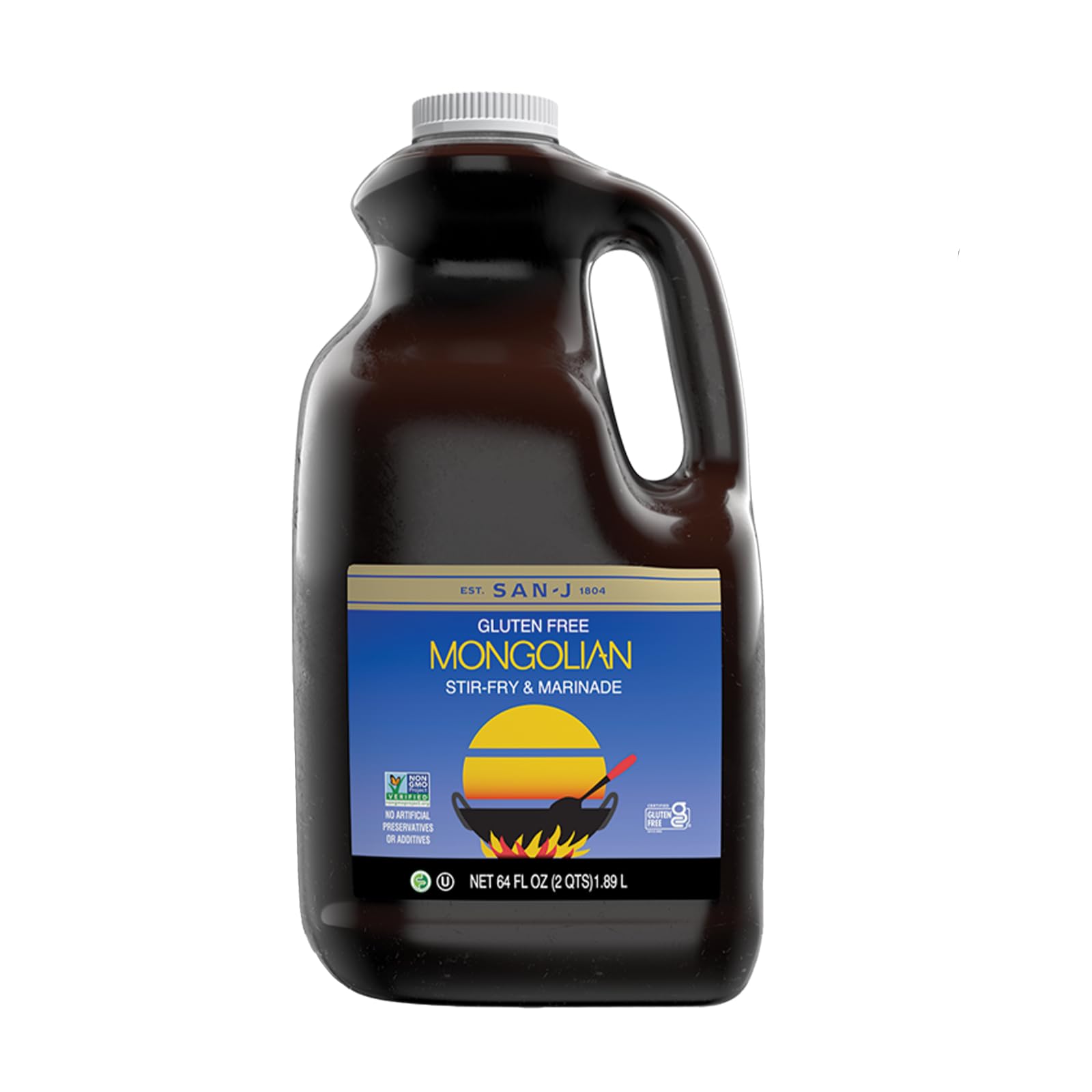 San-J Mongolian Sauce, Gluten Free, Bold and Flavorful, Non-GMO, Bulk 64oz