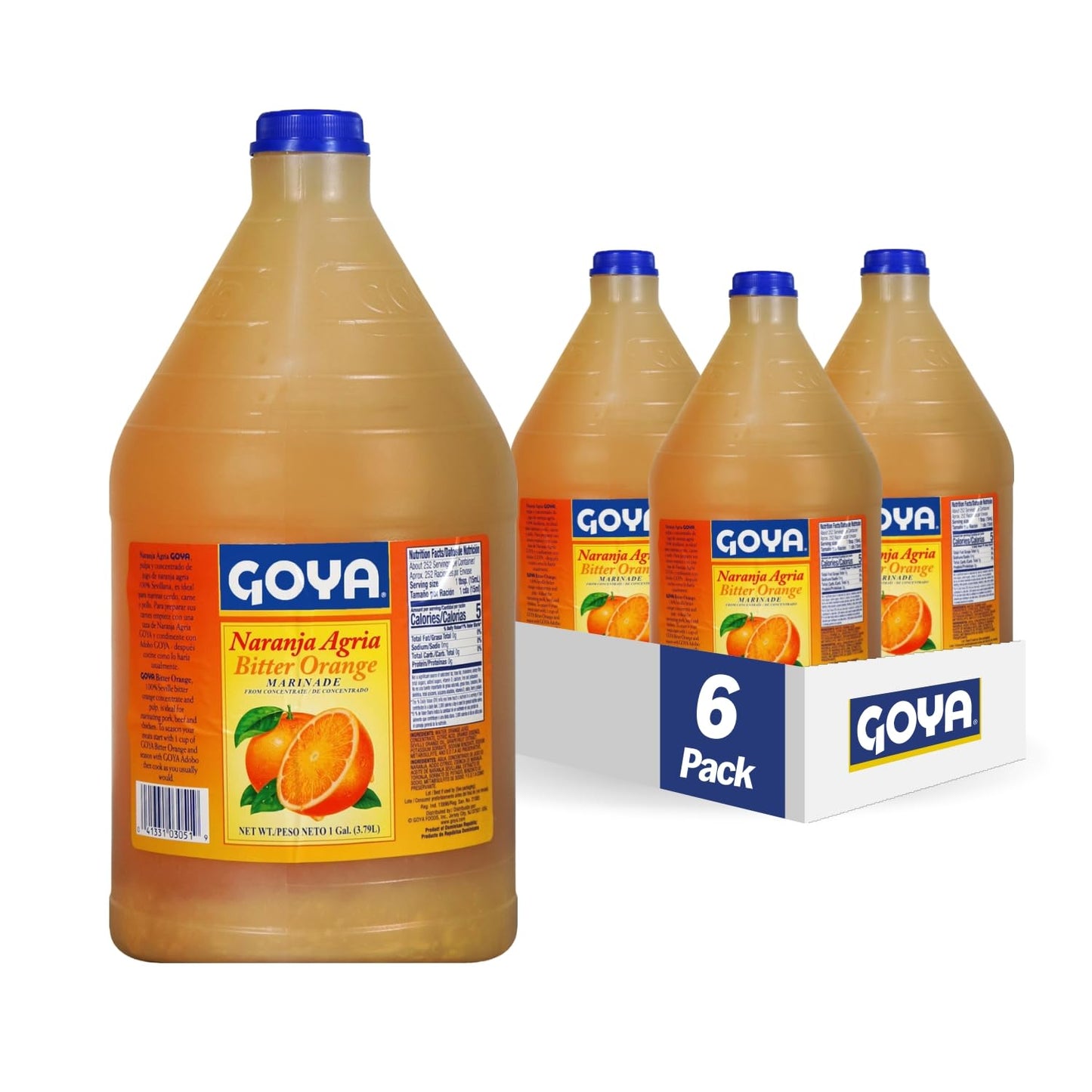 Goya Foods Bitter Orange Marinade, 128 Ounce 1 Gallon (Pack of 6)