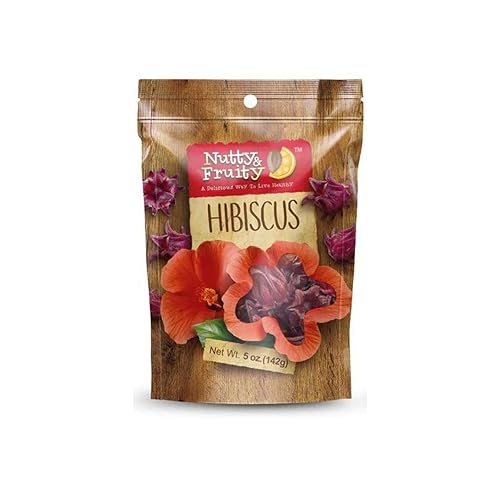 Nutty & Fruity - Dried Eatable Hibiscus Flower - Healthy Snack, Non-GMO, Vegan, Gluten-Free (5 oz)