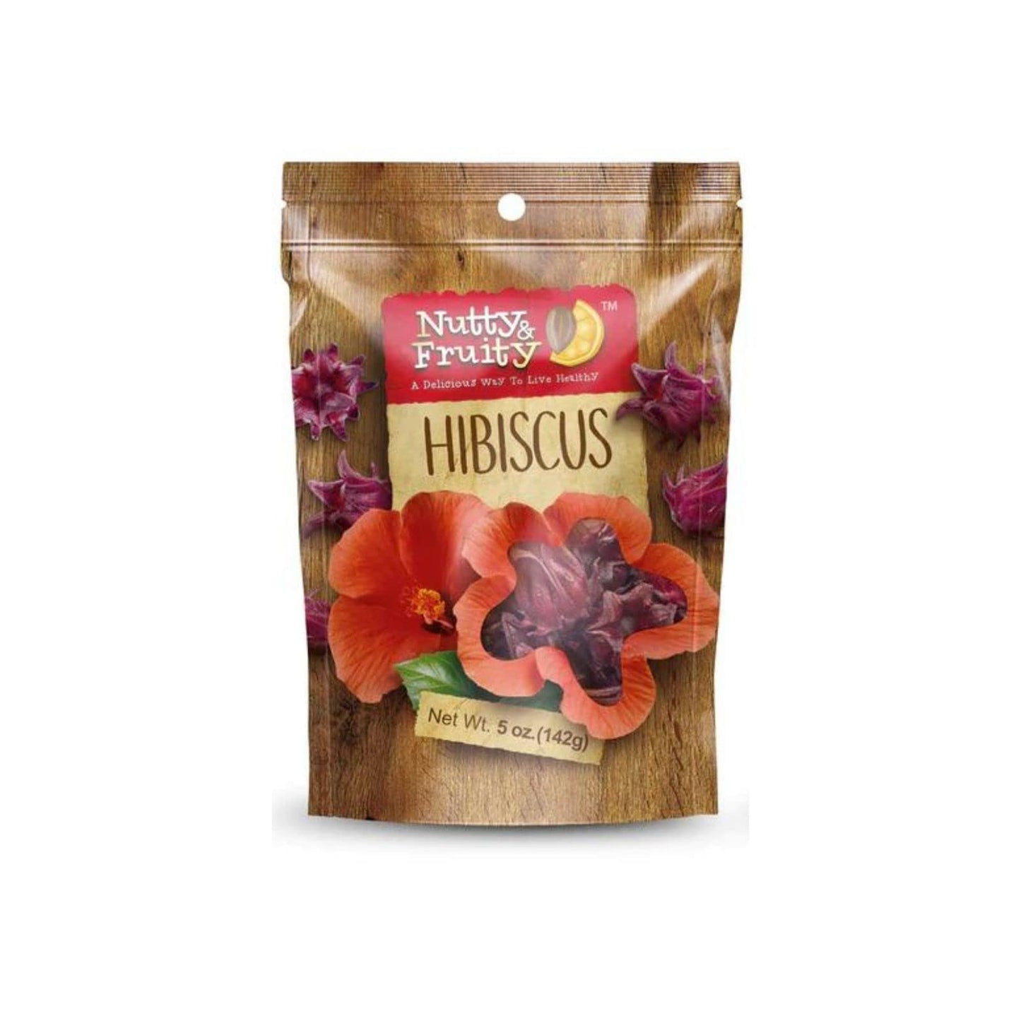 Nutty & Fruity - Dried Eatable Hibiscus Flower - Healthy Snack, Non-GMO, Vegan, Gluten-Free (5 oz)