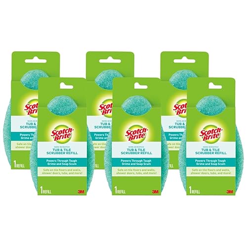 Scotch-Brite Non-Scratch Tub & Tile Scrubber Refill Pads, (Pack of 6)