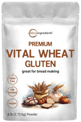 Premium Vital Wheat Gluten, 6lbs Powder | Great for Bread Making & Seitan | 24g High Protein Per Serving | Low Carb Baking Flour | Plant Based | Vegan