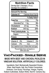 Herb’s Pickled Hot Sausages 0.7oz Individually Wrapped - 24-ct Pickled Hot Sausages Per Cup