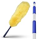 High Ceiling Cobweb Duster and Pole | Ceiling Fan Cleaner Extendable Duster | Nylon Telescoping Long Handle Extension Duster For Cleaning Spider Webs