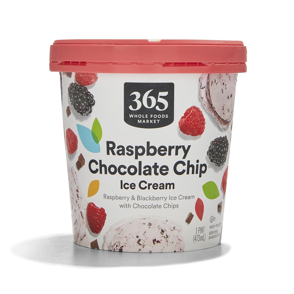 365 by Whole Foods Market Raspberry Chocolate Chip Ice Cream, 1 PT