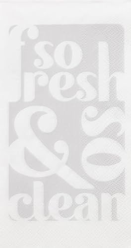 IHR Ideal Home Range Dinner Napkins Disposable 3-Ply Paper Guest Hand Towels, 8.25" x 4.5", So Fresh So Clean (Purple), 16-Count