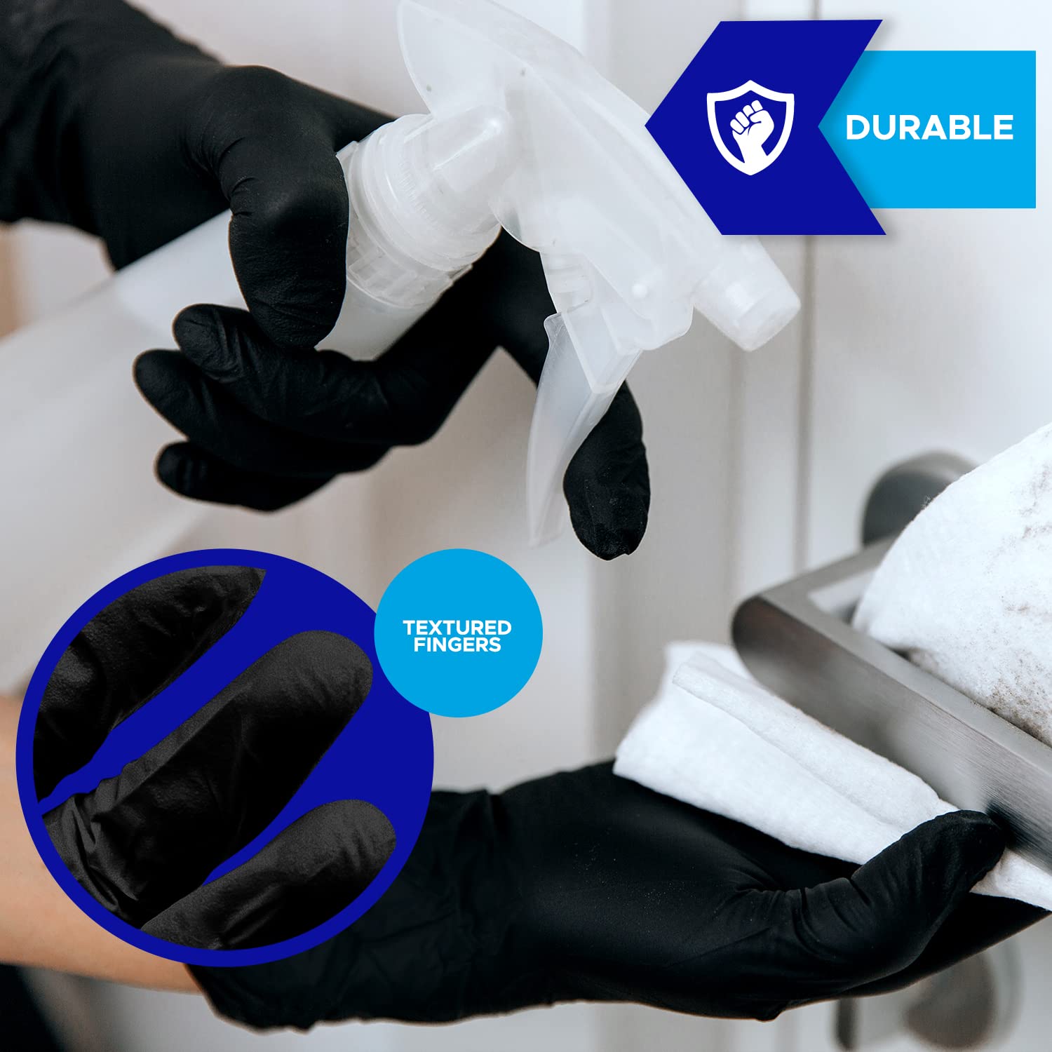SAFEKO Black Nitrile - Powder & Latex Free - 1000 CT -Case of 10 Boxes (10X100) (Medium)