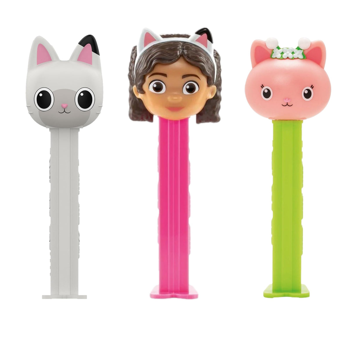 PEZ Gabby's Dollhouse Dispenser Set- Gabby, Pandy Paws, And Kitty Fairy PEZ Candy Dispensers | Gabby PEZ Party Favor With 2 PEZ Candy Refills |