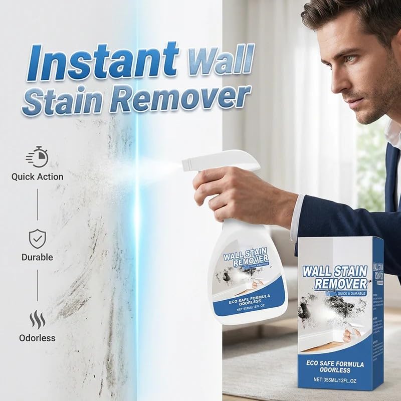 Effective Wall Stain Remover Spray, Powerful Dirt Scuff Cleaner, Odorless Quick Cleaning, Multi-Surface Protective Stain Remover Dirt, Dust and Stain