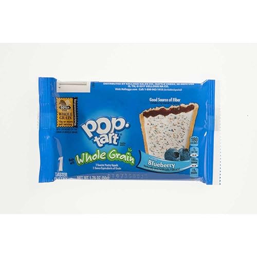 Kelloggs Pop Tarts Whole Grain Blueberry Naturally and Artificially Flavored Toaster Pastries, 1.76 Ounce - 120 per case.