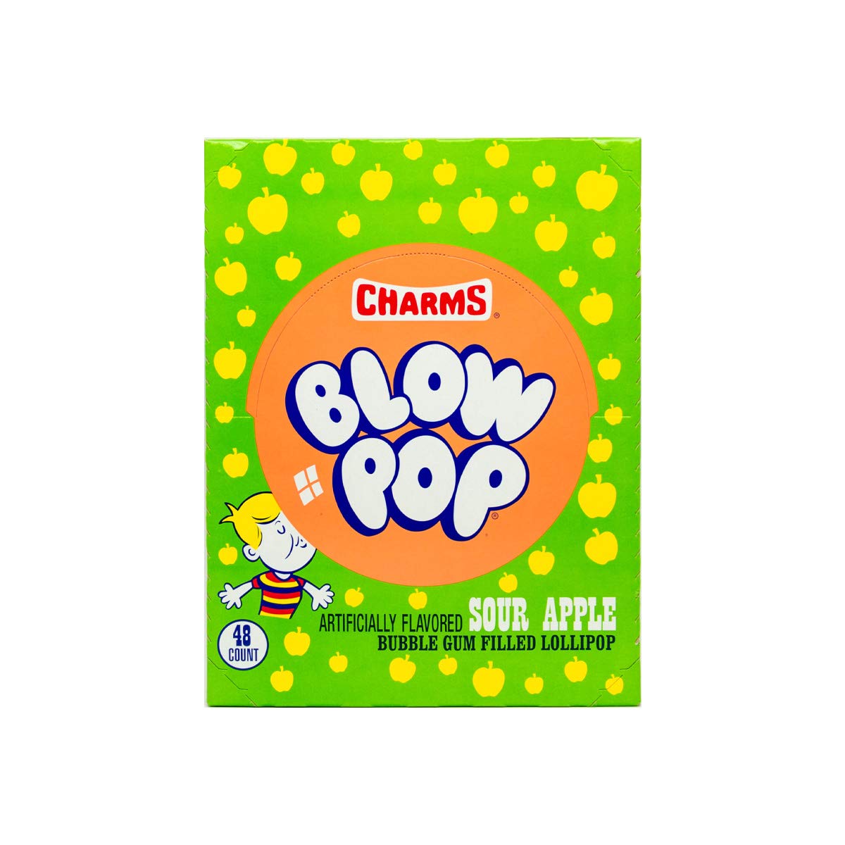 Charms Blow Pop Lollipops - Individually Wrapped Dual Candy and Gum Suckers - Peanut Free, Gluten Free - Bulk Treat for Kids and Adults - Sour Apple